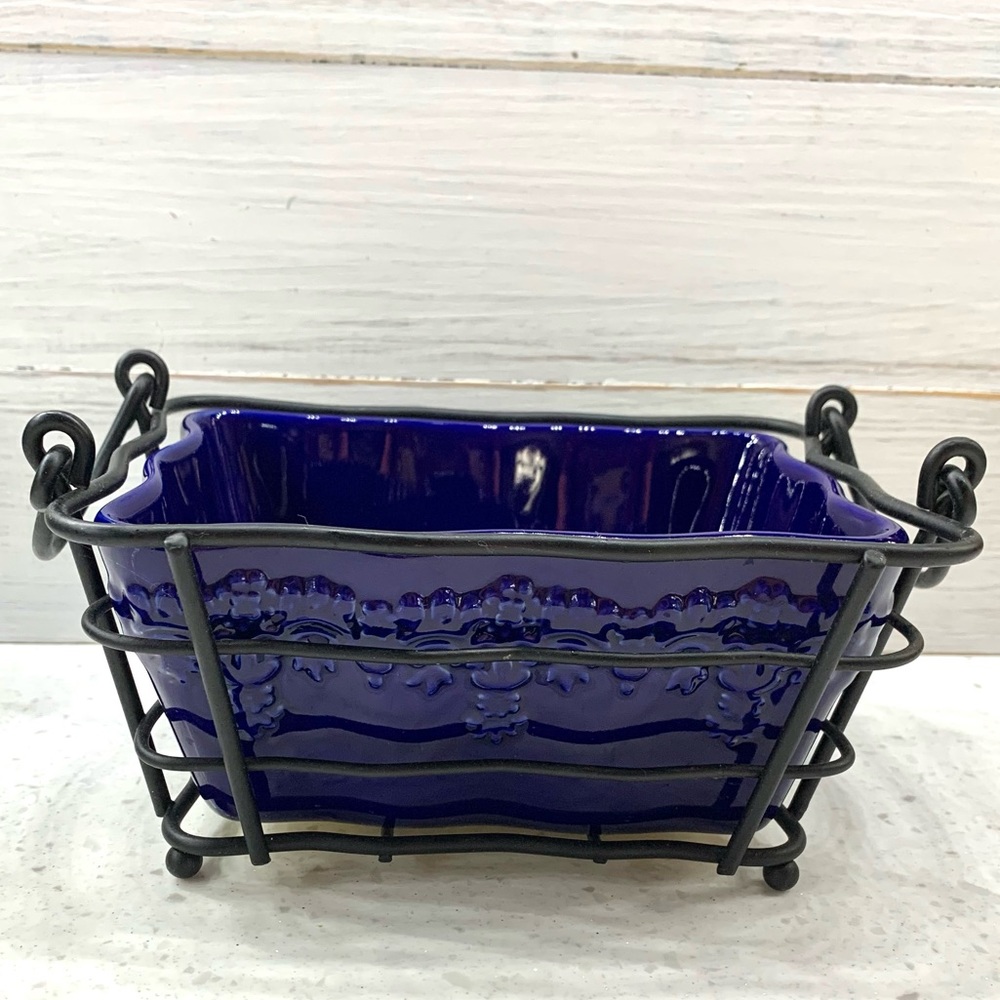 Temp-tations by Tara Cobalt Floral Baking Dish & Rack